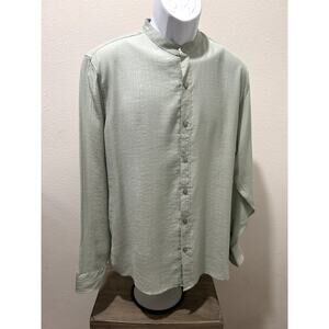 Alfani Mens Long Sleeve Shirt Color: Mint Sugar Size Medium Cross Merch Button